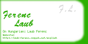 ferenc laub business card